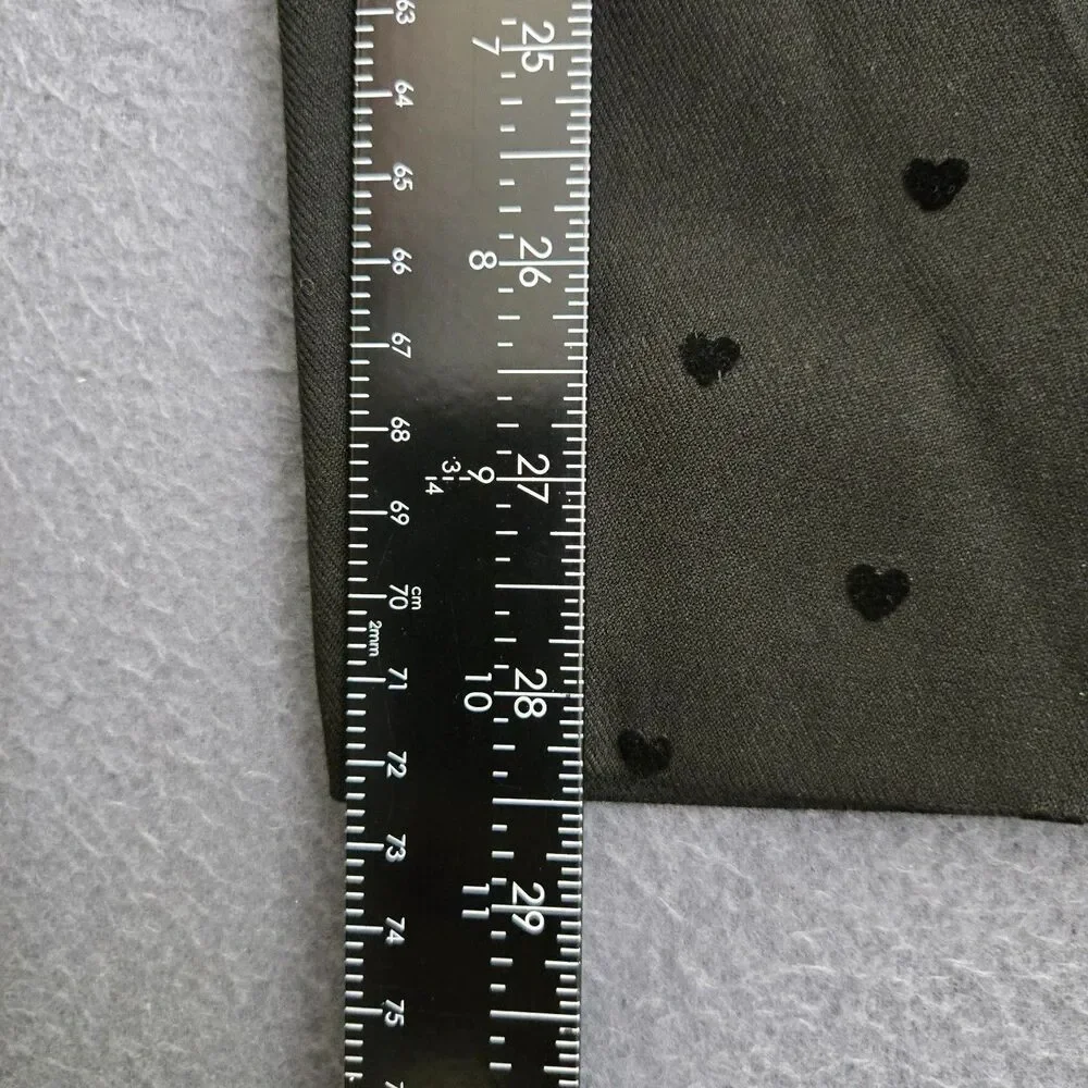 Talbots Women 8 Black Heart Print Mid Rise Hampshire Straight Leg Ankle Pants - Picture 10 of 13